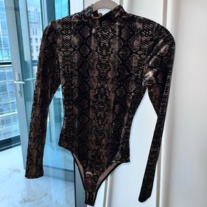 Velvet snakeskin bodysuit
